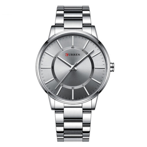 Curren 8385 silver stainless steel mens grey analog dial men's wrist watch