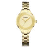 Curren 9015 golden stainless steel chain simple golden analog dial ladies wrist watch