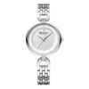 Curre 9052 silver stainless steel simple round analog dial ladies wrist watch