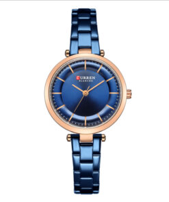 Curren 9054 blue stainless steel blue analog dial ladies wrist watch