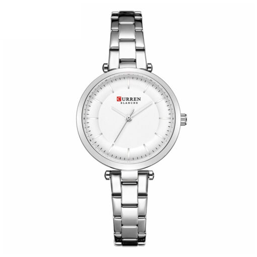 Curren 9054 silver stainless steel white analog dial ladies wrist watch