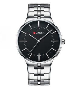 curren 8321 silver stainless steel black analog dial mens wrist watch