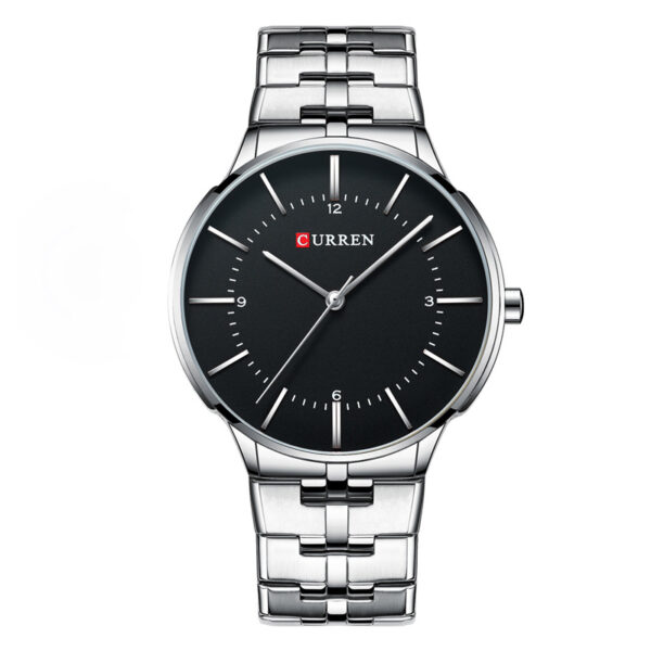 curren 8321 silver stainless steel black analog dial mens wrist watch