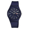 Q&Q A212J012Y blue resin band simple analog dial men's wrist watch