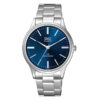 Q&Q C214J212Y silver stainles steel blue analog dial mens wrist watch