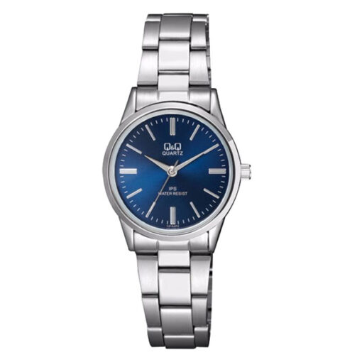 Q&Q C215J212Y silver stainless steel blue analog dia ladies wrist watch