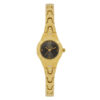 Q&Q F623J005Y golden bracelet chain ladies black analog dial gift wrist watch