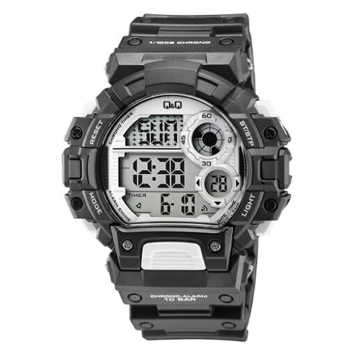 Q&Q M144J008Y black resin band mens digital sports wrist watch