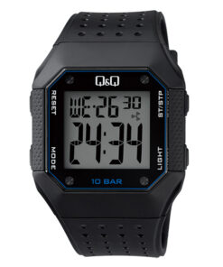 Q&Q M158J003Y black resin band mens digital sports wrist watch