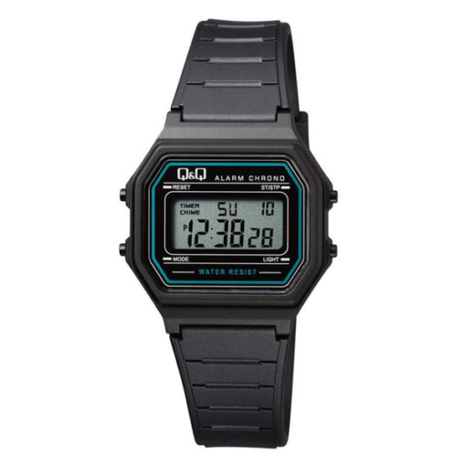 Q&Q M173J011Y black resin band unisex vintage sports wrist watch