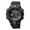 Q&Q M176J001Y black resin band mens digital wrist watch