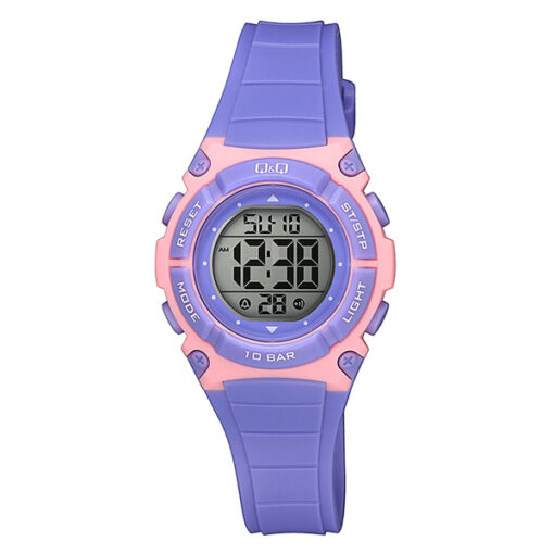 Q&Q M187J003Y purple resin band girls digital wrist watch