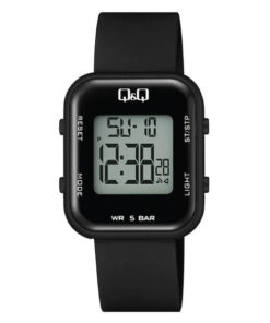 Q&Q M207J001Y black resin band digtial sports unisex wrist watch