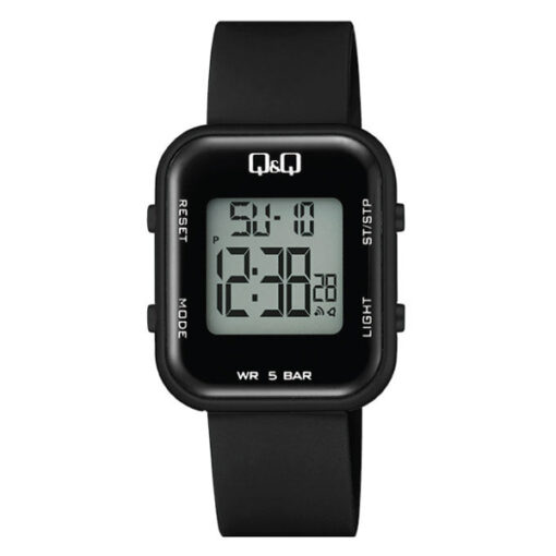 Q&Q M207J001Y black resin band digtial sports unisex wrist watch