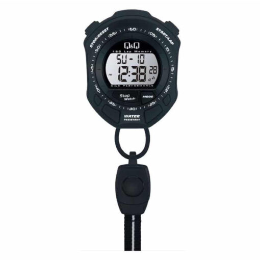 Q&Q MF01J002Y black resin case digital sports stopwatch