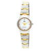 Q&Q Q399-401Y two tone stainless steel white analog dial ladies wrist watch