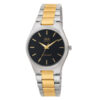 Q&Q Q716-402Y two tone stainless steel mens analog wrist watch