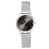 Q&Q QA21J222Y silver mesh strap black dial ladies analog wrist watch