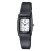Q&Q VP31J002Y black resin band ladies white numeric analog dial wrist watch