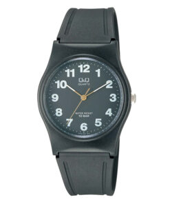 Q&Q VP34J010Yblack resin band black numeric dial unisex wrist watch