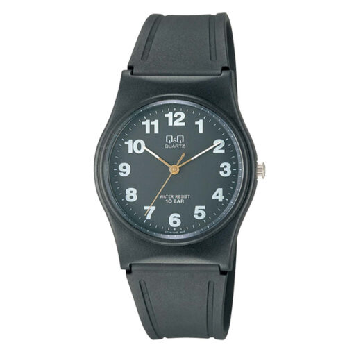 Q&Q VP34J010Yblack resin band black numeric dial unisex wrist watch