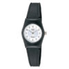 Q&Q VP35J012Y black resin band silver white numeric dial ladies wrist watch
