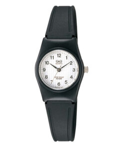Q&Q VP35J023Y black resin band simple white dial dial ladies wrist watch