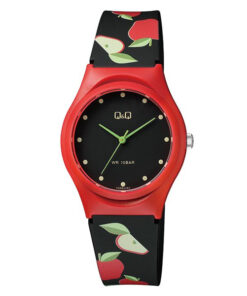 Q&Q VQ86J065Y multi color stylish resin band black analog dial ladies fashion wrist watch