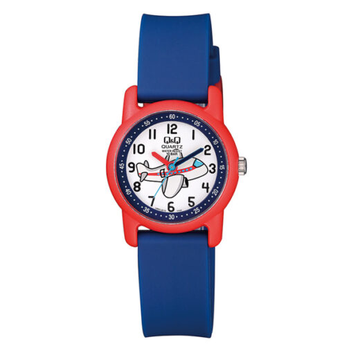 Q&Q VR41J010Y blue resin band multi color stylish analog dial boys wrist watch