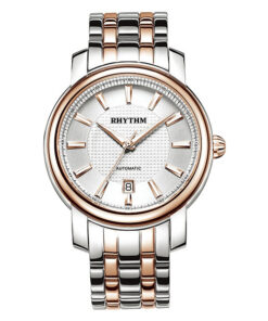 Rhythm A1103S04 two tone stainless steel mens analog wrist watch