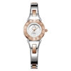 Rhythm L1301S11 two tone stainless steel bracelet white analog dial ladies fashion wrist watch