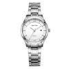 Rhythm P1212S01 silver stainless steel white roman dial ladies wrist watch