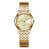 Rhythm P1302S02 golden stainless steel golden analog dial ladies gift wrist watch