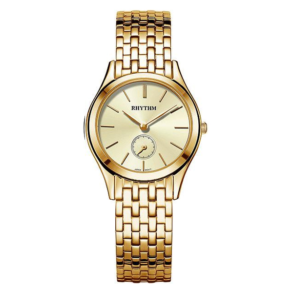 Rhythm P1302S04 Full Golden Ladies Analog Gift Wrist Watch