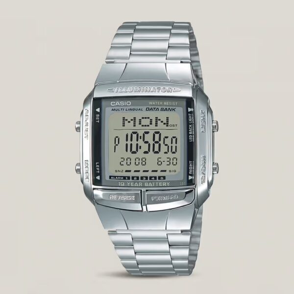 Casio-Db-360-1A Silver Multi Dial Digital Data Bank Wrist Watch