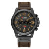 curren 8314 brown leather strap grey chronograph dial mens sports wrist watch