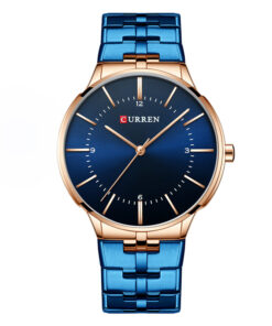curren 8321 blue stainless steel blue analog dial mens wrist watch