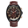 curren 8324 brown leather strap brown chronograph dial mens sports wrist watch