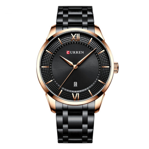 curren 8356 black stainless steel black analog dial mens quartz wrist watch