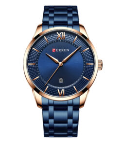 curren 8356 blue stainless steel blue analog dial mens quartz wrist watch