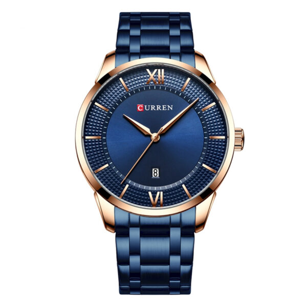 curren 8356 blue stainless steel blue analog dial mens quartz wrist watch