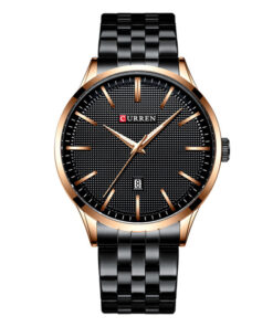curren 8364 black stainless steel classic black analog dial mens dress wrist watch