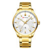 curren 8366 golden stainless steel world map white dial mens wrist watch