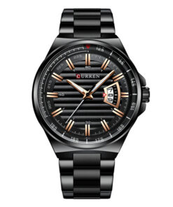 curren 8375 black stainless steel black dial mens analog wrist watch