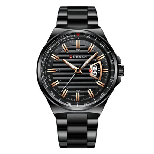 curren 8375 black stainless steel black dial mens analog wrist watch