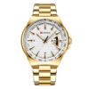 curren 8375 golden stainless steel white dial mens analog wrist watch