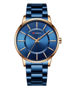 Curren 8385 blue stainless steel mens blue analog dial men's wrist watch