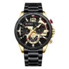 curren 8395 black stainless steel black chronograph dial mens wrist watch