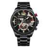 curren 8395 black stainless steel chronograph dial mens sports wrist watch