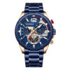 curren 8395 blue stainless steel blue chronograph dial mens wrist watch